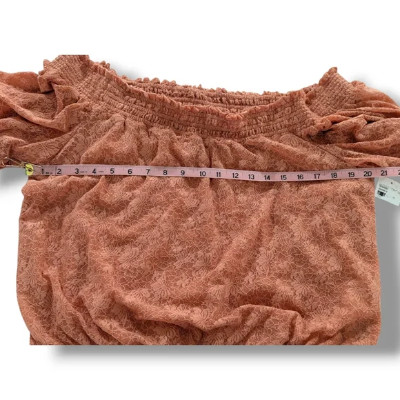 NWT Free People Emily Savannah Red Off-Shoulder Crop Top, Sz L - Picture 12 of 13